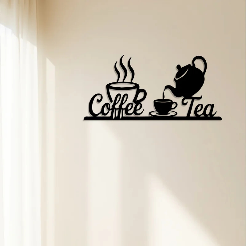 Coffee Tea Icon - Letrero Decorativo de Pared de Metal