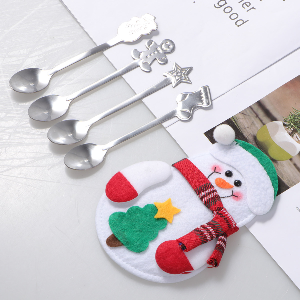 Juego de 5 Cucharas Navideñas  - Coffee Tea Spoon reseña y precio