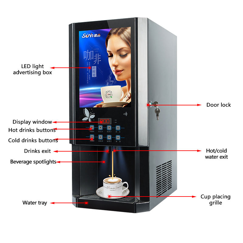Máquina de Café Instantáneo 30 - Coffee Tea Vending Machine reseña y precio