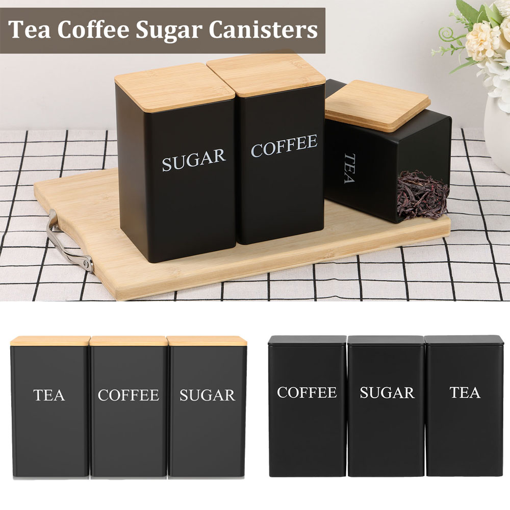 Tarro de almacenamiento de gra - Coffee Tea Sugar Canisters reseña y precio