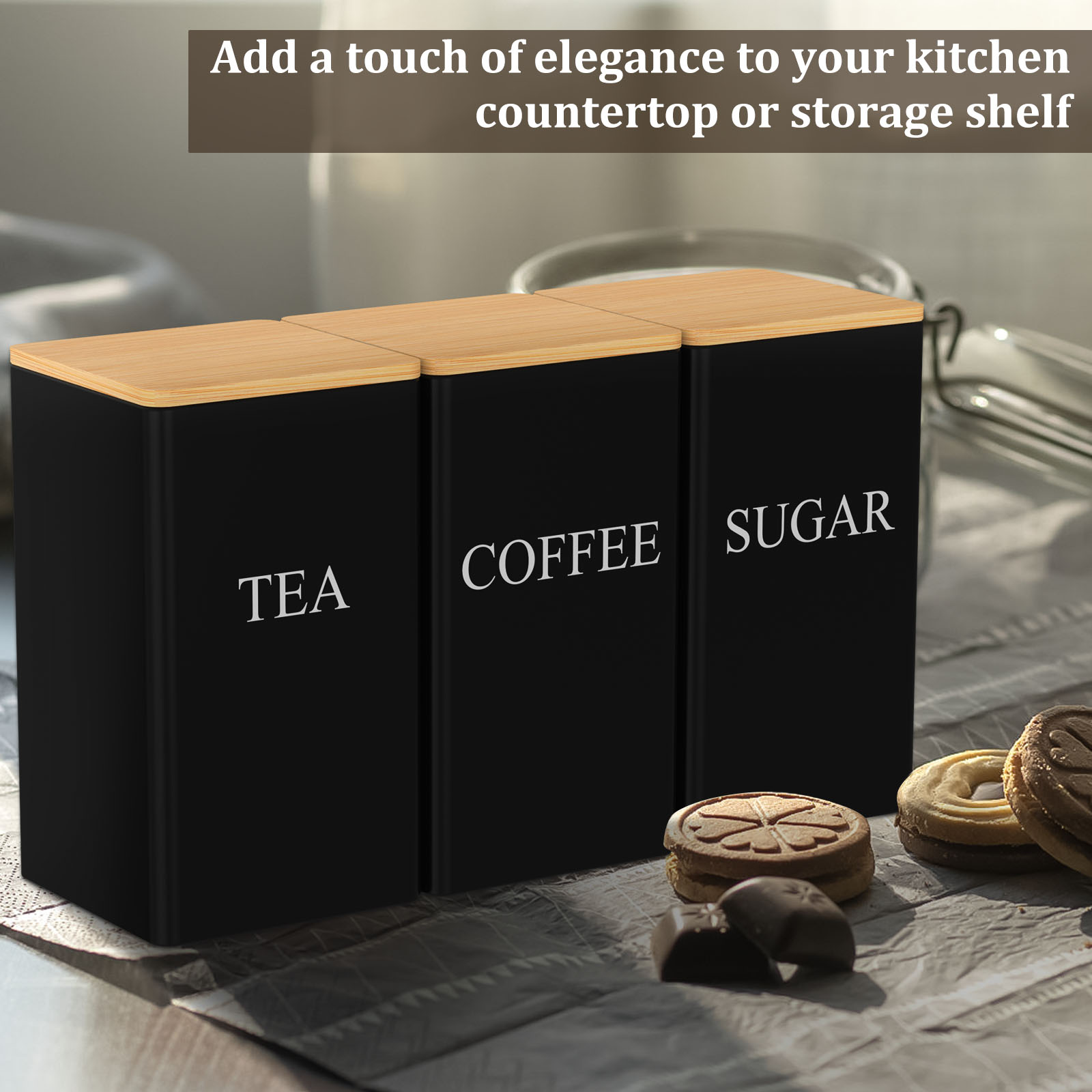 Tarro de almacenamiento de gra - Coffee Tea Sugar Canisters reseña y precio